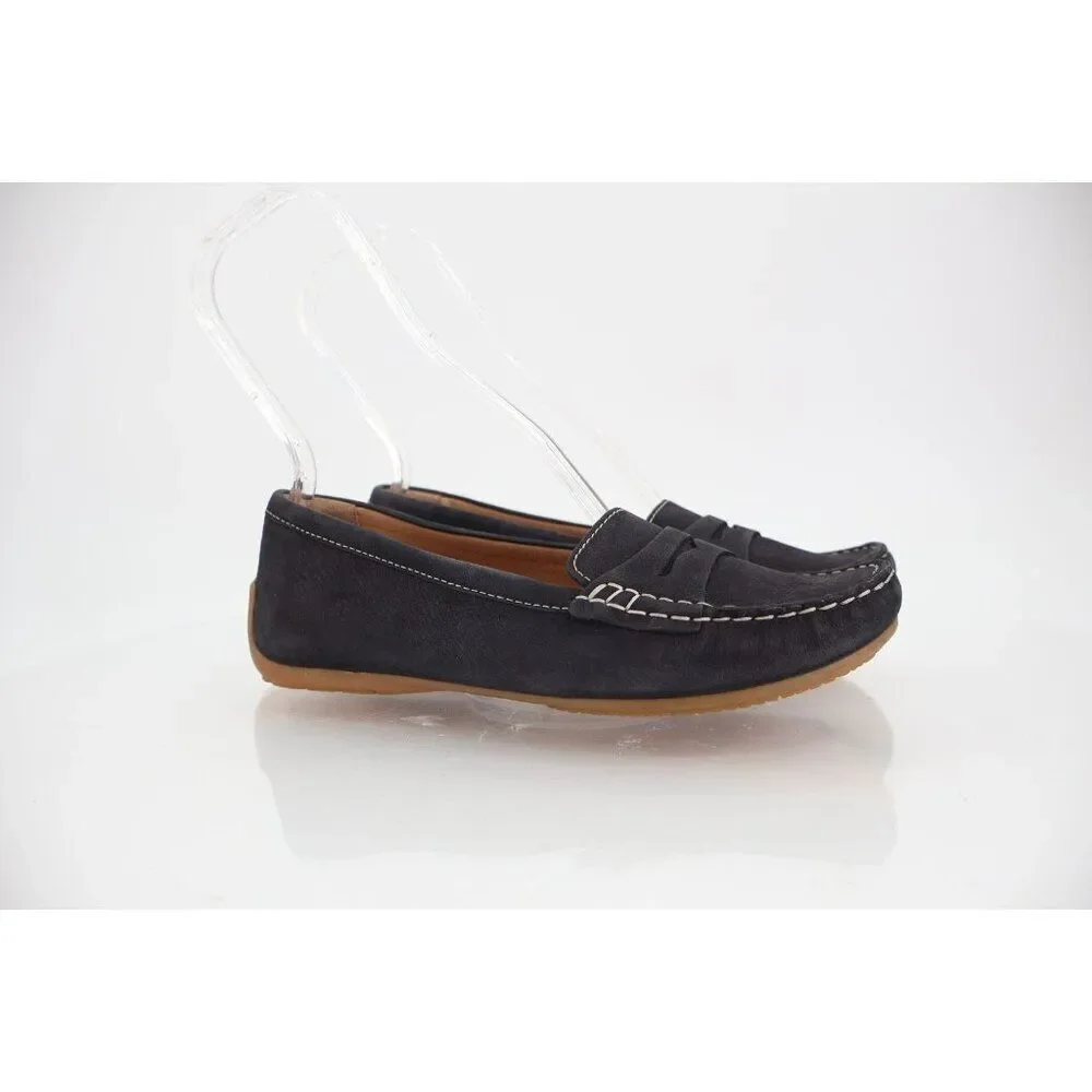 Clarks Doraville Nest Penny Loafer Women's Size 7.5 Black Nubuck Flat Shoes